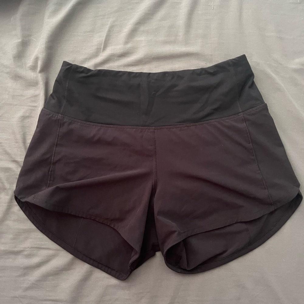 4" Black Lululemon Speed Up Shorts